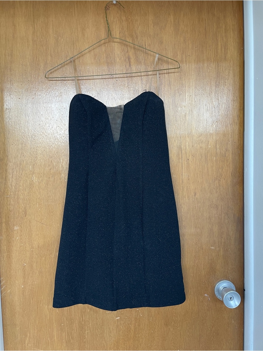 Windsor Black Sparkle Strapless Mini Dress